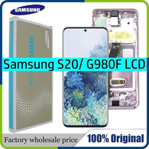 6.2" New Original AMOLED For Samsung Galaxy S20 Touch Screen G980 G980F G980F/DS LCD Display Touch Screen Digitizer with Frame