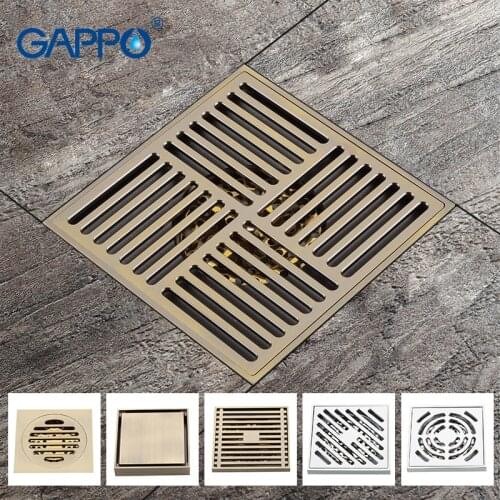 GAPPO Drains square bathroom drainers stopper shower drain covers rainfall shower set floor drain Bathroom shower floor drain