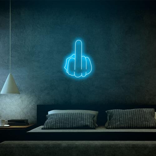"Middle Finger" Led Neon Light Sign Custom Neon Sign Room Decor. Shop Logo Wall Art RGB Led Strip Light Dekor