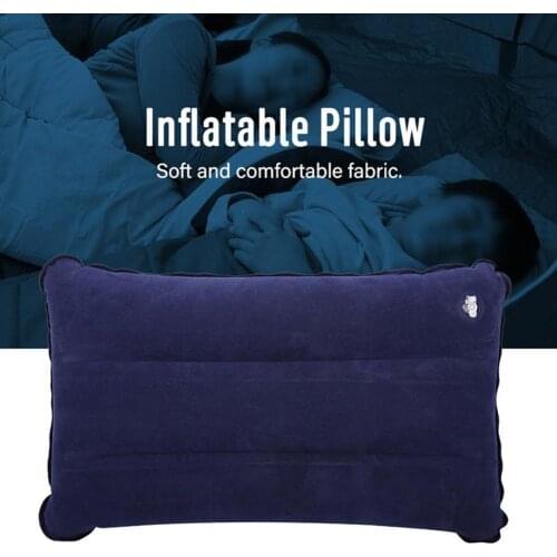 Outdoor Camping Travel Inflatable Pillow Flocking Pillow Portable Sleeping Foldable Travel Sleep Air Cushion Break Rest