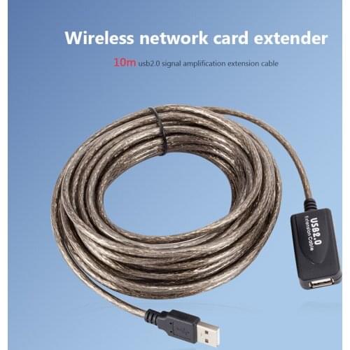 10m USB 2.0 Extension Repeater Cable A Male to A Female Cord with Signal Booster for Household Computer Safety Parts