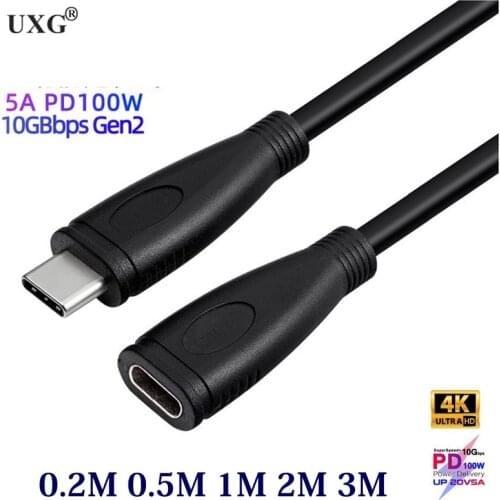 10Gbps 100W PD USB C Extension Cable Male to Female Type C Cord Thunderbolt 3 Compatible Suitable for Nintendo Switch MacBook