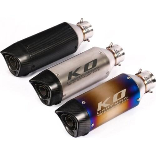 51mm Universal Motorcycle Exhaust Tail Pipe With Silencer 320mm Stainless Steel And Carbon Fiber For ATV Street Bike