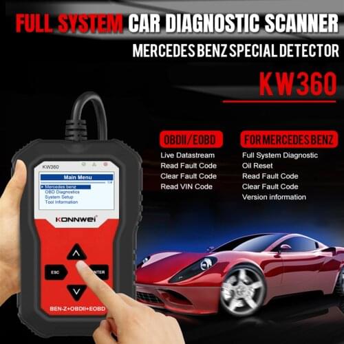 Universal OBDII Scanner Code Reader Engine Fault Reader Tire Pressure Monitoring Car Diagnostic Scanner Tool for Mercedes