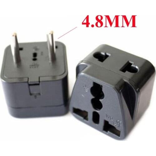 Black white 10A 250V Europe 4.8mm Pins universal electrical power plug AU/UK/US/EU to EU travel adaptor plug socket convertor