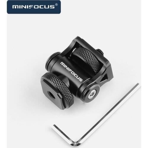 Video Monitor Cold Shoe Mount Adapter Holder Bracket 180° Tilt Adjustable for DSLR Camera Field Monitor LED Light Microphone