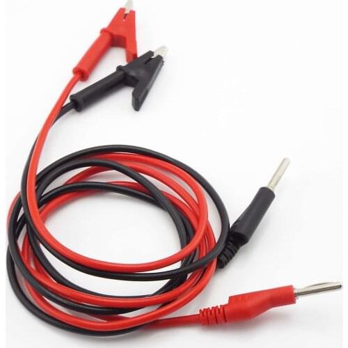 1M 4mm Banana Plug Alligator Clip 15A 18AWG Double End Test Wire Lead Line Electrical Voltage Crocodile DIY for Multimeter