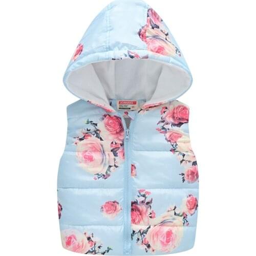 Baby Girls vest 2019 Winter hoodie vest For Girls waistcoat Kids Warm zipper floral cute Outerwear Boys waistcoat Clothes L30830