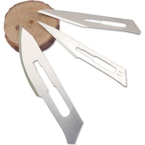 10Pcs 11 handle 23 handle Carbon Steel Scalpel Surgical Blades + 1Pc Handle Scalpel DIY Cutting Tool PCB Repair Animal Surgical