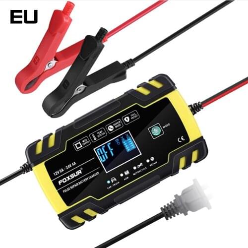12/24V Full Automatic Car Battery Charger Intelligent Fast Power Charging Pulse Repair Chargers Wet Dry Lead Acid Battery-charge