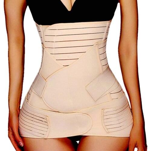 Twinso 3 in 1 Postpartum Belly Belt Tummy Band Girdle Corset Body Shaper Postnatal C-Section Waist Trainer Pelvis Wrap Shapewear