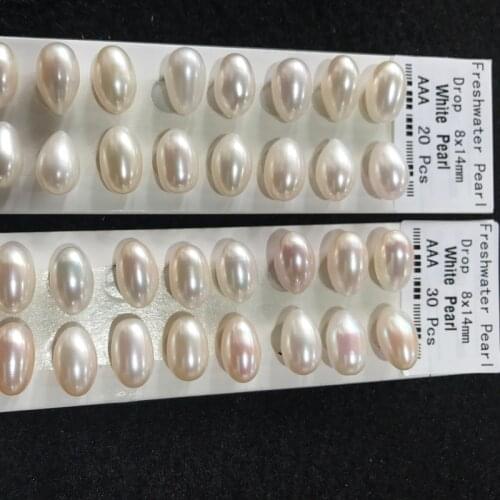 3A High Quality Loose Dtop Pearls 5x7-10x15mm Zhuji Cultured Natural Freshwater Pearl Half Hole Bulk Wholesale 20pcs/lot