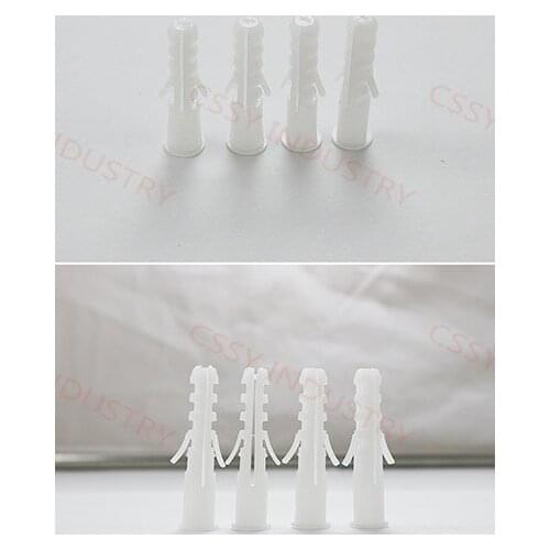 5,6,7,8,mm expand nail wall plug plastic anchor Window curtains Photo frame parts Plastic white color
