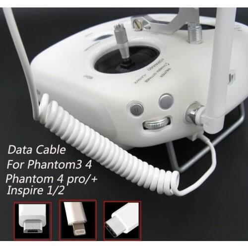 Android IOS Type C Portable Data Spring Cable Line for DJI Phantom 3/4 PRO + Inspire 12 Suitable for IPhone IPad Android Phones