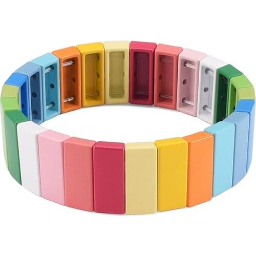 Multicolor Rainbow Beads Bracelet Femme Handmade Couple Bracelet Friendship Bracelet Communion Gift for Girl Dropshipping Supply