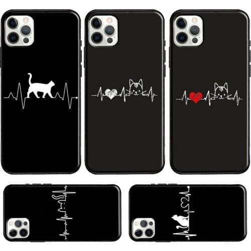 Cat Heartbeat Case For iPhone 12 Pro Max 12 mini 11 Pro Max 6S 7 8 Plus X XR XS Max SE 2020 Cover