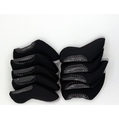 BLACK NYLON golf irons headcover with transparent window golf club Iron set covers 10pcs/lot