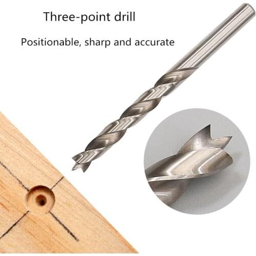 Three-in-one hole punch, round dowel, locator, drill sleeve, three-point drill bit, grinding, woodworking