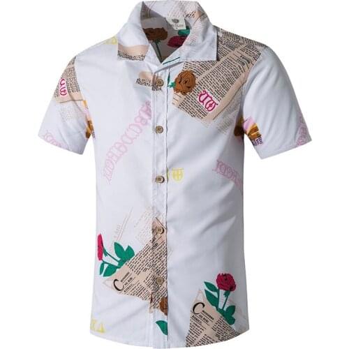 Hawaiian 2020 Summer Brand New Men Short Sleeve Casual Shirt Mens Beach Hawaii Shirts M-5XL