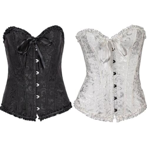 Corset Lingerie for Women Sexy Lace Bustier Corset Plus Size Erotic Zip Floral Corsets Lingerie Waist Cincher Bodyshaper Costume