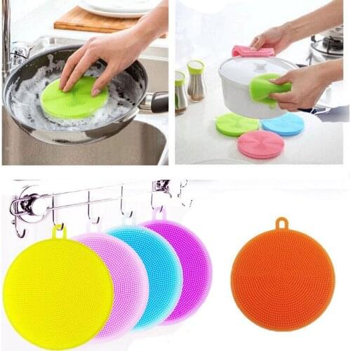 Multi-Purpose Dishwashing Silicone Cleaning Brush Heat-Resistant Mat Dish Towel Washing Rags Kitchen Tools Kitchenware Dishcloth