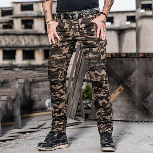 MOTO pants Camouflage motorcycle riding pants casual off-road highway jeans drop motorcycle pants men