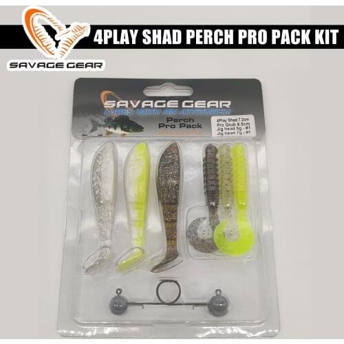 Savage Gear Perch Pro Pack Kit 6+2 Pcs Soft Bait & Jighead