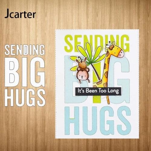 2021 New Metal Cutting Dies Sending Big Hugs Letters Craft Scrapbooking Handmade Knife Mould Blade Punch Stencils Dies Cut Model