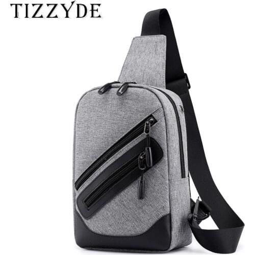 New Men Solid Shoulder Messenger Chest Bag Large Capacity Multifunctional Small Back pack Fashion Vertical Square Men Bag WYH01