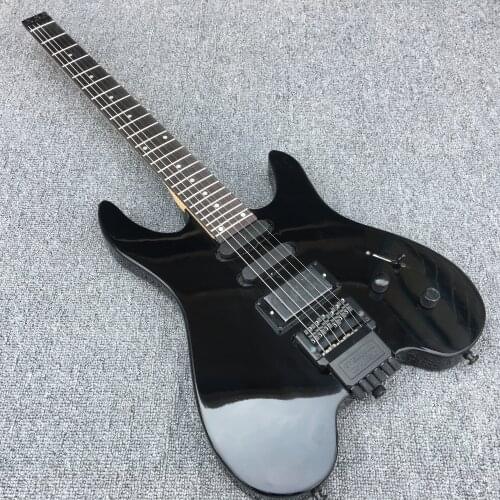 High-end portable headless travel electric guitar, tiger maple veneer, rose wood fingerboard, sun paint, postage, musical instru