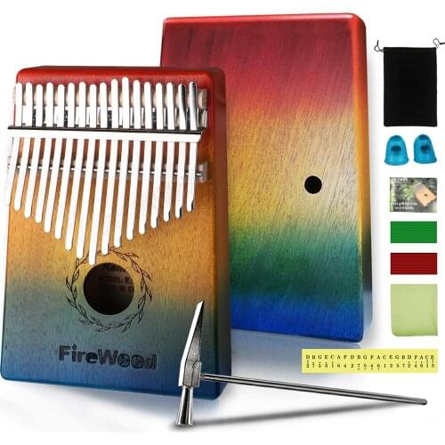 Protable17 Keys Kalimba Thumb Piano Made By Single Board High-Quality Wood Mahogany Body Musical Instrument