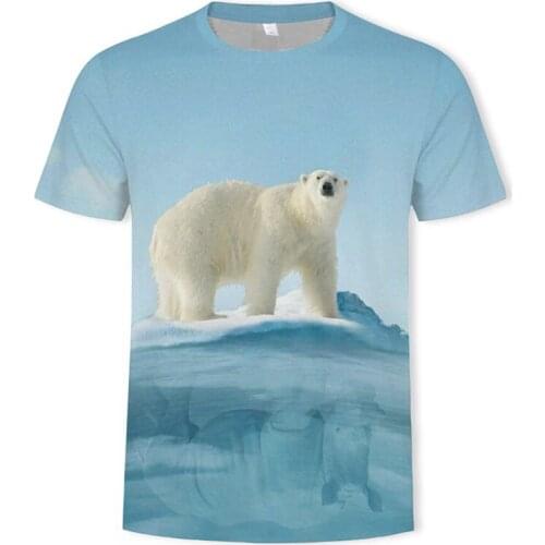 Russian Polar Bear Men T Shirt 3D Print Harajuku Style Animal T Shirt Men/Women Casual Streetwear Tops