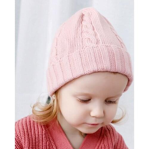 Baby Hat Cap For Girls Wool Knitted Hats Children Ear Warmer Caps Toddler Elastic Solid Color Beanies Kids Bonnet Fashion