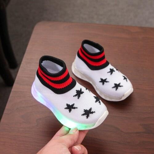 Sneakers Kids Girl Spring Autumn Lighted Sport Shoes Running Boys Sneakers Martin Boots Fashion Casual Toddler Sock Boots Child