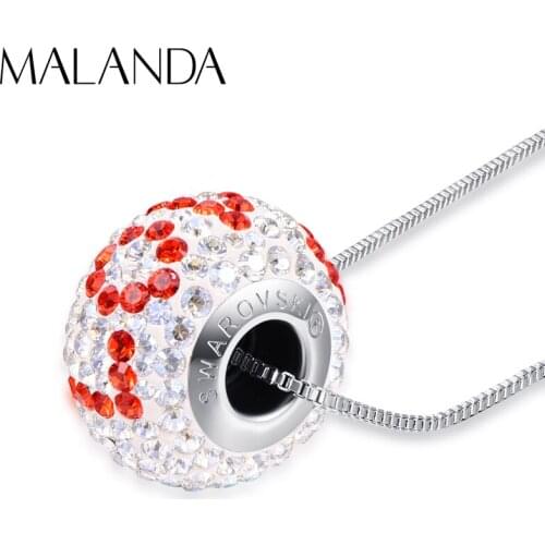 Crystals From Swarovski Round Love Beads Pendants Necklaces For Women New Fashion Necklace Wedding Party Jewelry Lady Lover Gift