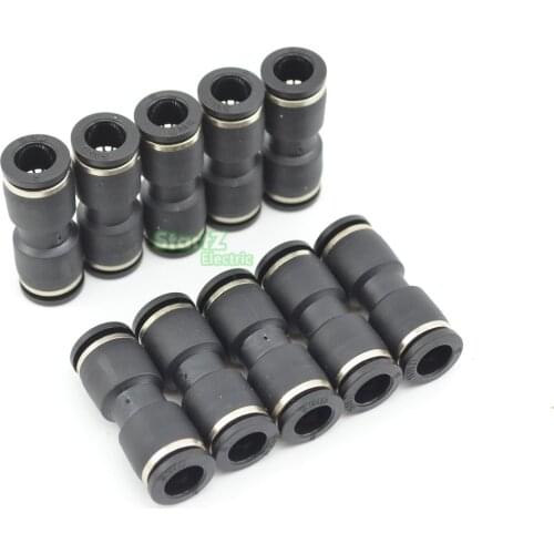 10 Pcs Air Pneumatic 8mm to 8mm Straight Push in Connectors Quick Fittings
