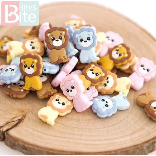 100pc Baby Silicone Beads Lion King Cartoon BeadsFood Grade Silicone Teether For Pacifier Chain Kid Pendant Necklace Baby Goods