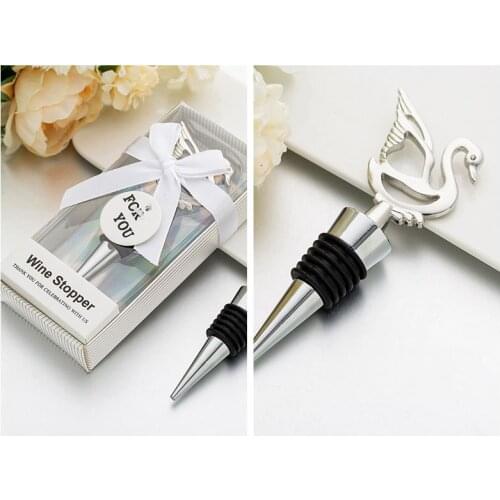25 Pieces/lot) Wedding gift favors For guests of little Swan design wine Bottle stopper favors for Swan Party decorations gift
