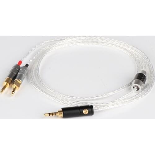 2.5mm 4.4mm XlR 3.5mm 8 Core Silver Plated OCC Earphone Cable For Hd700 Headphone Cable