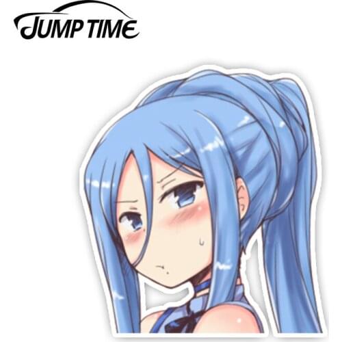 Jump Time 13cm x 11cm Car Stickers Aoki Hagane no Arpeggio Peeker Anime Decal Funny Waterproof Auto Motor Cute Girl Graphics