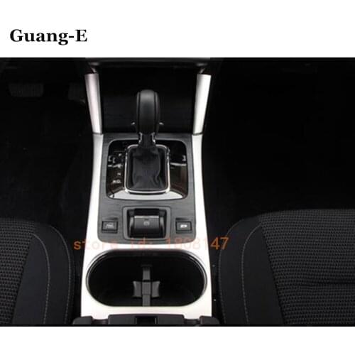 Car detector trims Stainless steel Middle console cup boxes and shift frame trim 1pcs for subaru Outback 2015 2016 2017 2018