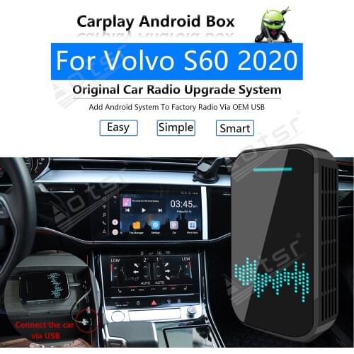 32GB For Volvo S60 2020 Car Multimedia Player Android System Mirror Link Map GPS Navigation Apple Carplay Wireless Dongle Ai Box