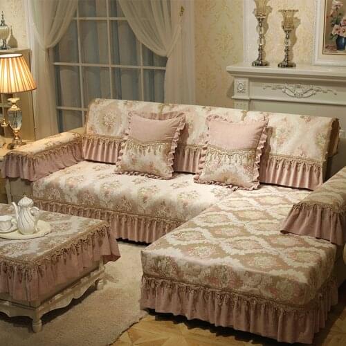 Living Room Slipcovers Sofa Couch Cover L shape 1-4-Seater European Style Couch Cover Sofa Towel for Living Room Decor Seat Pad