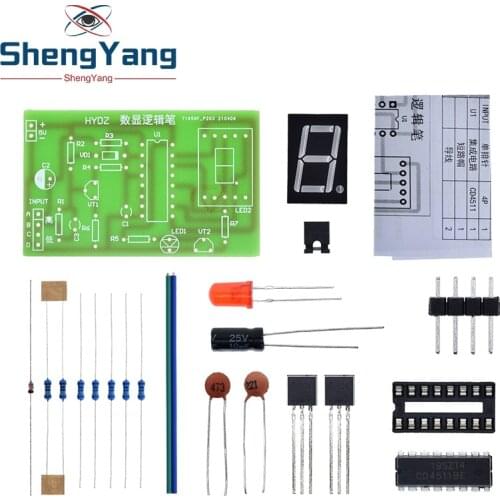 DIY LED Pcb Digital Display LED Logic Pen Electronic Kit High and Low Level Test Circuit Soldering Practice Board Kit