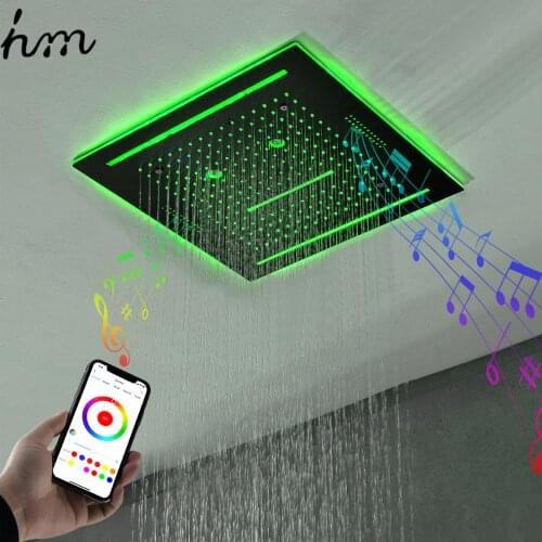 Hm Concealed Music Shower Head Remote Control Colors led Light 16 ‘’ Smiley Music Shower for Euro Market