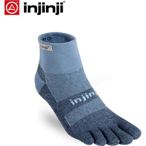 INJINJI Five-finger Sneakers Socks 2019 Trail Midweight Mini-Crew Cross-country Wear-resistant Quick-drying Warm Outdoor Hiking
