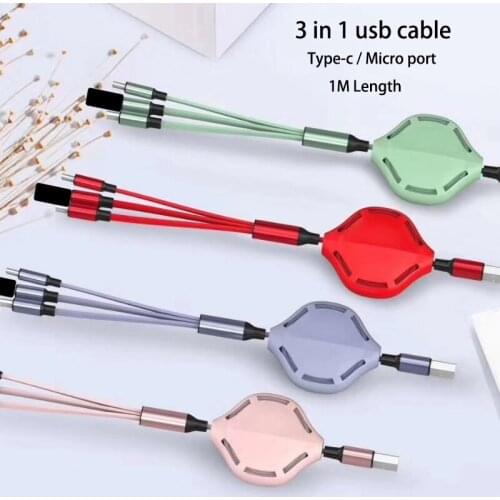 Type c usb cable for huawei mate20 p40 nova6 multi usb fast charging cable for samsung s10 note10 s20 micro usb wire for oppo