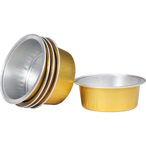 5PCS Unhaired Butter-Bean Tool Container Golden, round Aluminum Foil Bowl Hair Removal Melting Wax Bowl Small Number Mini Bowl
