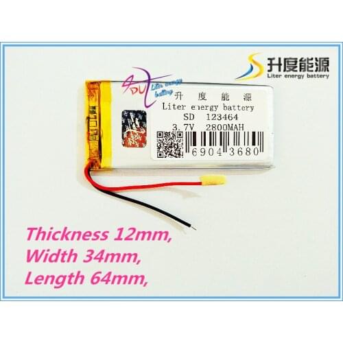 Best battery brand Free shipping 3.7 V tablet battery 2800 mah rechargeable batteries, GPS navigation camera SD123464