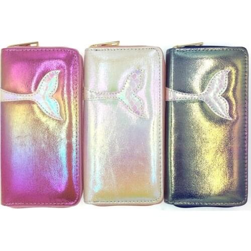 Fashion Women Mermaid Wallets Long PU Leather Star Wallet Female Purse Lady Purses Phone Credit Card Wallet Bag Wholesale